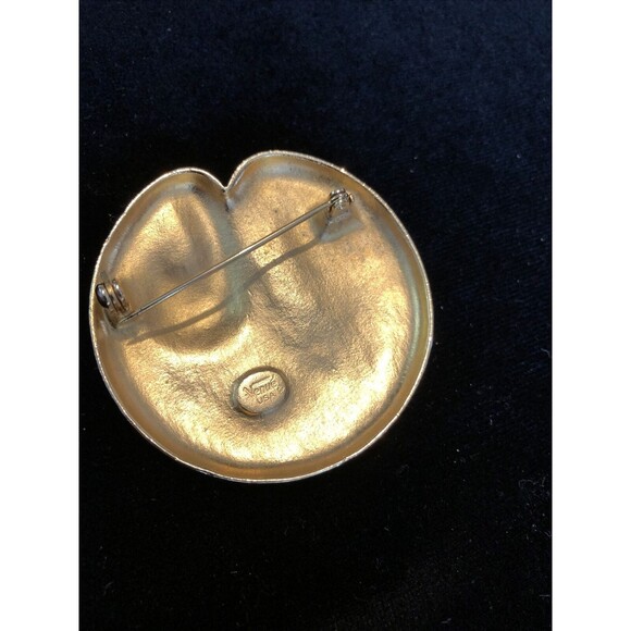 Venue USA Pin Brooch Rhinestone Faux Pearl Peace Lily Pad Deco Vintage Stunning - Picture 5 of 6